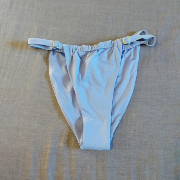 WeWoreWhat Ruched String Bikini Bottoms Powder Blue - Picture 2 of 9